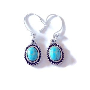 Turquoise and silver earrings